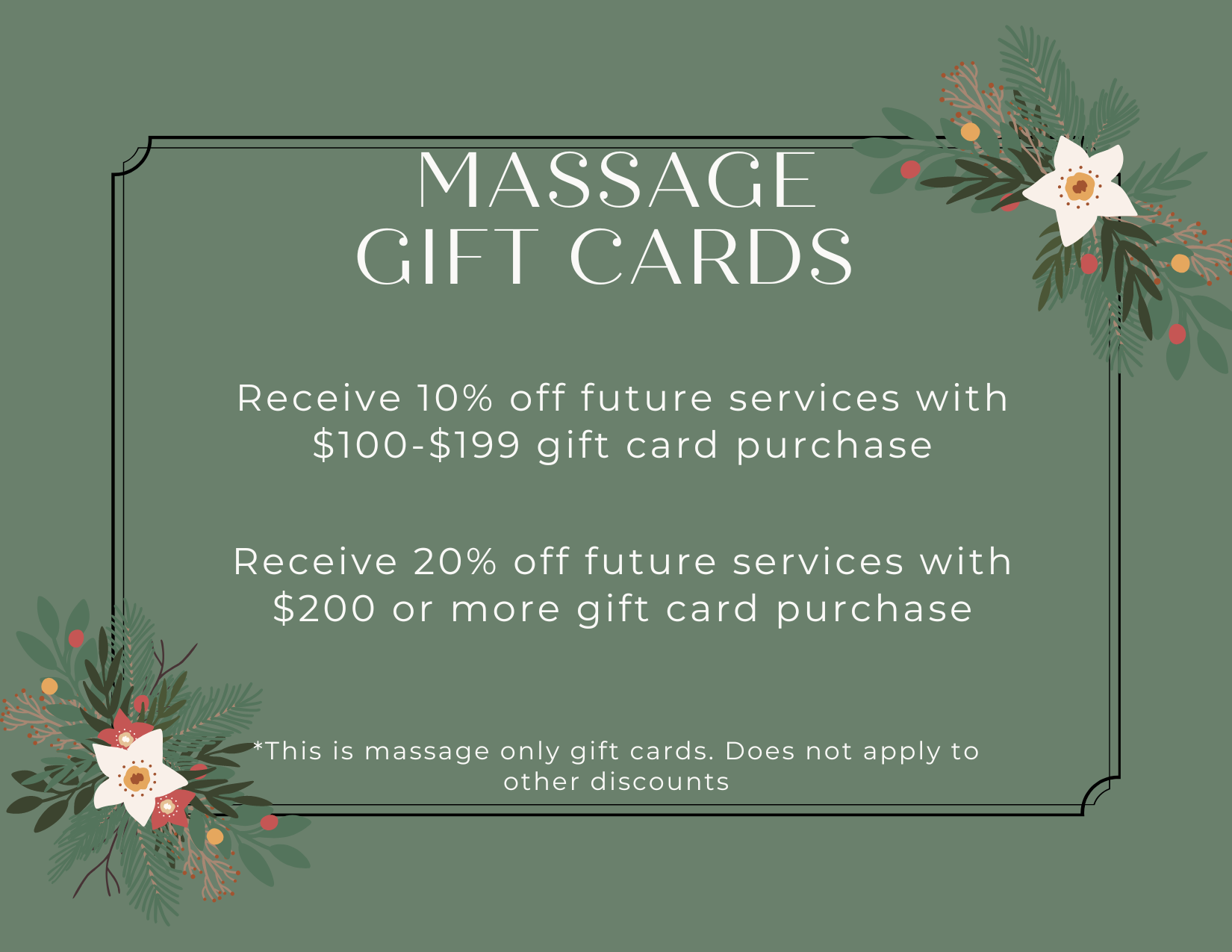 Massage Gift Card Specials